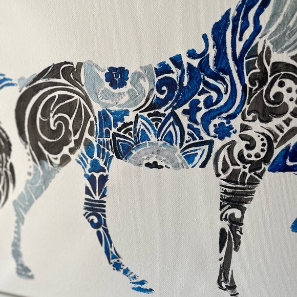 Horse “Peace & Blessings” Canvas Painting 12 in.x 12 in. - Picture 3 of 3